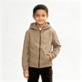 thumbnail image 1 of Boys Waterproof Windbreaker Outdoor Jacekt Full Zip Fall Fashion Soft Lining Lightweight Kids Raincoat with Hood Khaki 14, 1 of 8