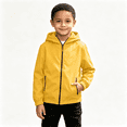 thumbnail image 1 of Boys Waterproof Windbreaker Outdoor Jacekt Full Zip Lightweight Soft Lining Fall Fashion Kids Raincoat with Hood Yellow 6, 1 of 8