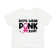 thumbnail image 1 of Boys Wear Pink Too Breast Cancer Month Toddler T-Shirt 2T White, 1 of 3