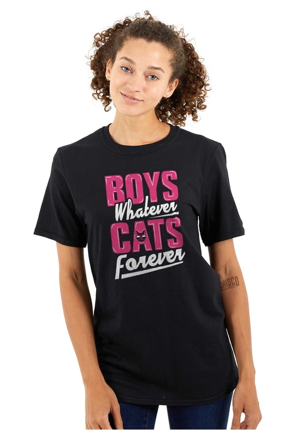 Boys Whatever Cats Forever Cute Funny Women's Graphic T Shirt Tees Brisco Brands X