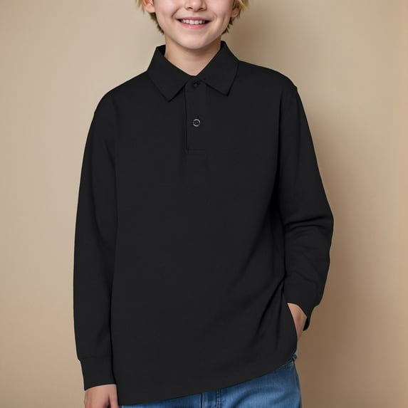 Boys White Button Down Shirt Long Sleeve Boys Shirts Boys Long Sleeve Polo School Uniform Shirt With Long Sleeves For Boys And Girls