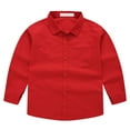 thumbnail image 1 of Boys White Button Down Shirt Long Sleeve Boys Dress Shirts Size 10-12 Black Long Sleeve Boys' Long Sleeve Solid Button-Down Collared Polyester Shirt With Chest Pocket, 1 of 8