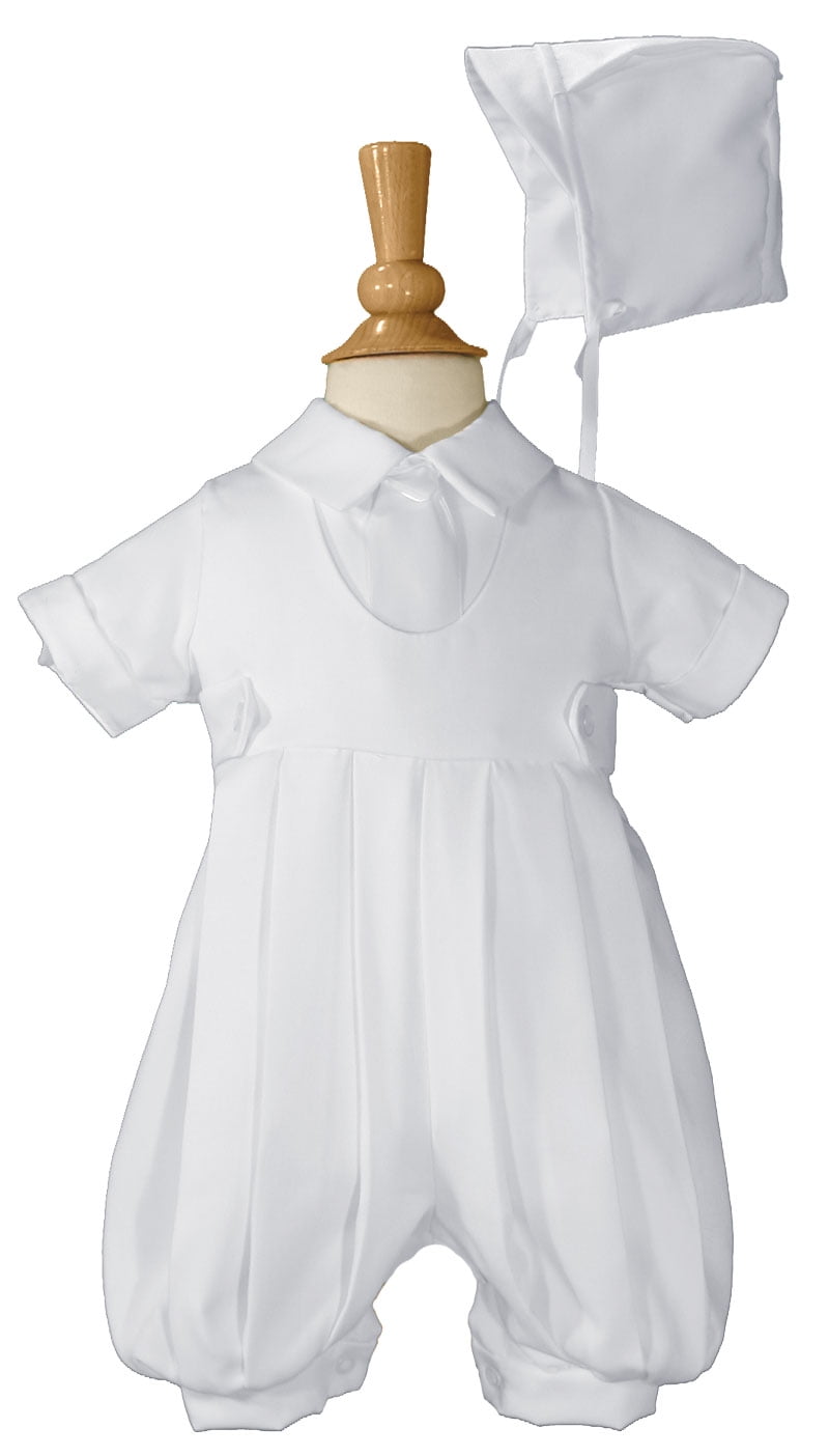 Boys White Gabardine Christening Baptism Knicker Set (Baby)
