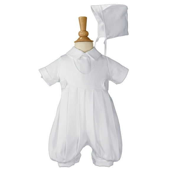 Boys White Gabardine Christening Baptism Knicker Set (Baby)
