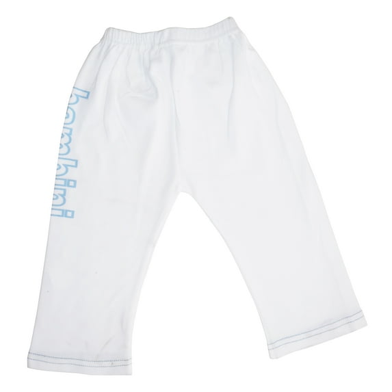 Boys White Pants with Print