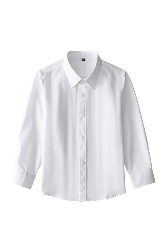 Boys White T Shirts Size 7-8 Boys Dress Shirts Pure Cotton Classic Collar Buckle Boys Button Up 7-16 Years Boys Button Down Shirts Short Sleeve