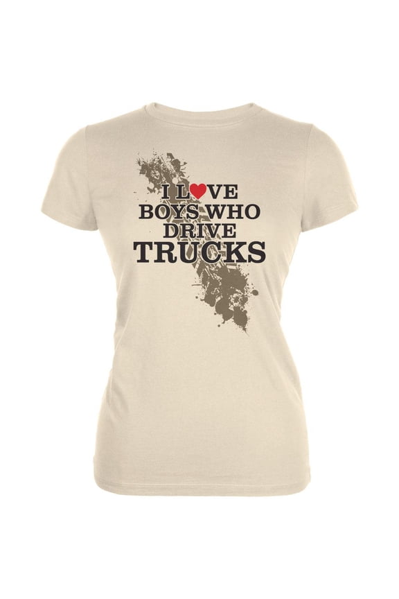 Boys Who Drive Trucks Cream Juniors Soft T-Shirt - X-Large