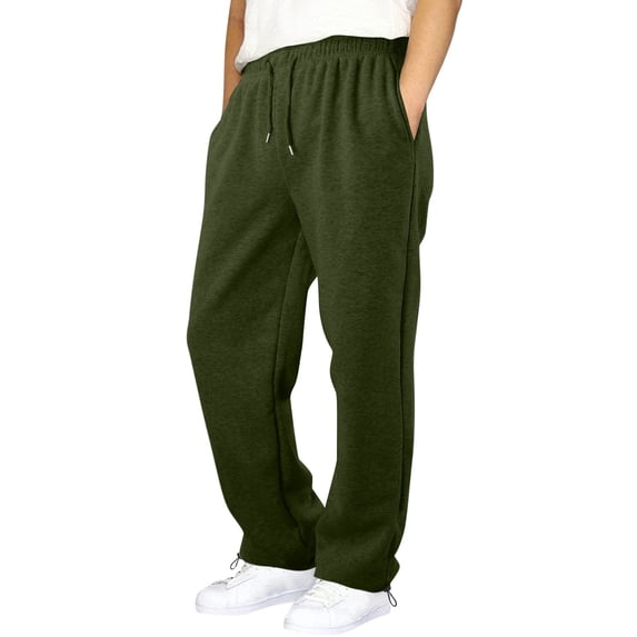 Boys Wide Leg Sweatpants 5-16Y Elastic Drawstring Waist Hem Casual Pants for School Play