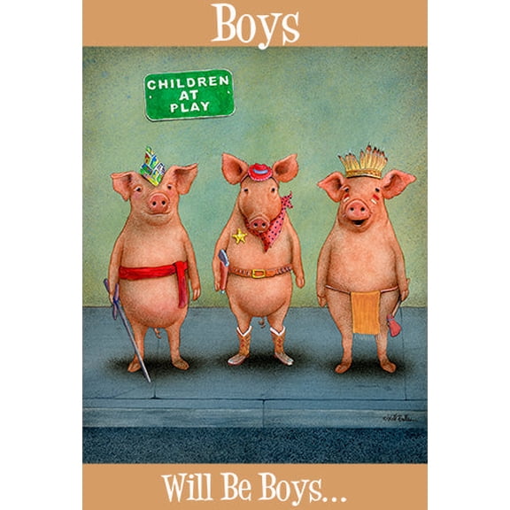 Boys Will Be Boys Novelty Sign | Indoor/Outdoor | Funny Home Décor for Garages, Living Rooms, Bedroom, Offices | SignMission personalized gift Wall Plaque Decoration