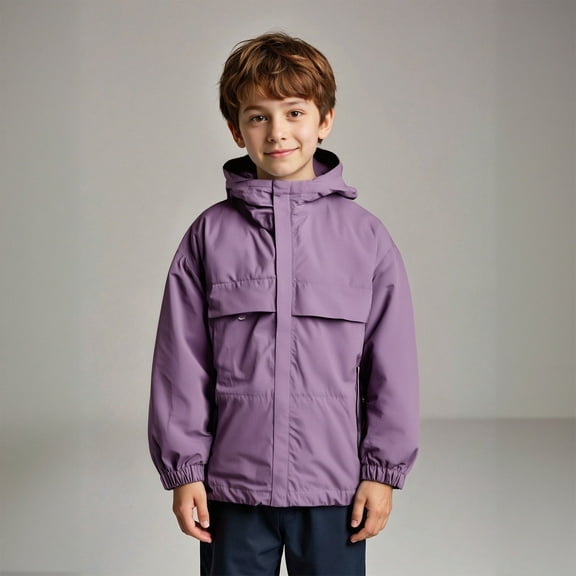 Boys Windbreaker Jacket Lightweight Hooded Coat for Kids Ideal for Outdoor Activities and School Ages 2 to 13 Years