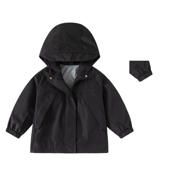 Boys Windbreaker Jacket for Kids – Lightweight Hooded Zipper Coat for Outdoor Casual Activities and School Use Suitable for Ages 2 to 13