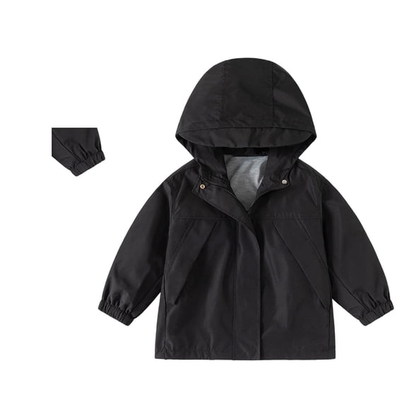 Boys Windbreaker Jacket for Kids - Lightweight Hooded Zipper Coat for Outdoor Casual School Use Ages 2 to 13 Years