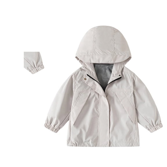 Boys Windbreaker Jacket for Kids - Lightweight Hooded Zipper Coat for Outdoor Casual School Use Ages 2 to 13 Years