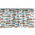 thumbnail image 1 of Ambesonne Boys Valance Pack of 2, Pattern Cars Graphic, 54"X18", Turquoise and Vermilion, 1 of 4
