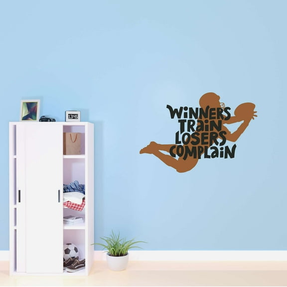 Boys Winners train Losers Complain Active Sports Wall Decal Decoration Sports Motivational Quote Wall Decal Art Lasts Years and Easily Removable - Size: 10 In(W) x 7 In(H)