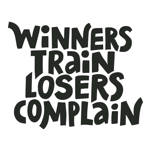 Boys Winners train Losers Complain Active Sports Wall Decal Decoration Winner Players Inspirational Quote Wall Decal Lasts Years and Easily Removable - Size: 10 In(W) x 8 In(H)