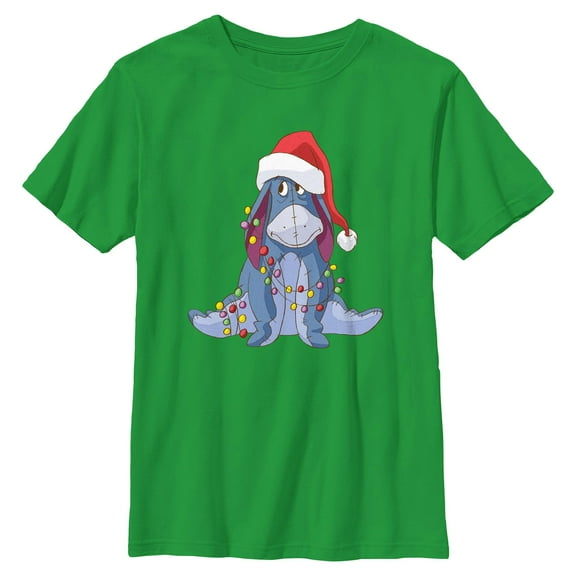 Boys Winnie the Pooh Eeyore Christmas Lights Tangle T Shirt