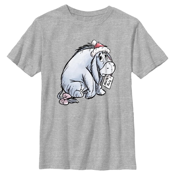 Boys Winnie the Pooh Eeyore Santa Letter Sketch T Shirt