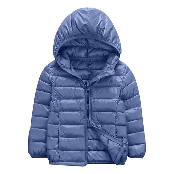 Boys Winter Coat 4T Jacket Boys Boys' Winter Coat - Lightweight Full Zip Up Quilted Puffer Coat Hooded Puffer Jackets Outerwear Boy Clothes Grey 3-4 Years