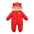 thumbnail image 1 of Boys Winter Coat Boy Girl Down Padded Coats Jackets Outwear Warm Hooded Romper Snowsuits Toddler Snow Suit Red 3 Months-6 Months, 1 of 4