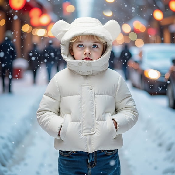 Boys Winter Coat Boys Puffer Coat with Pocket Zipper Hooded Coat Long Sleeve Windproof Child Puffer Jacket Boys Size 7-8 Years Winter Coat