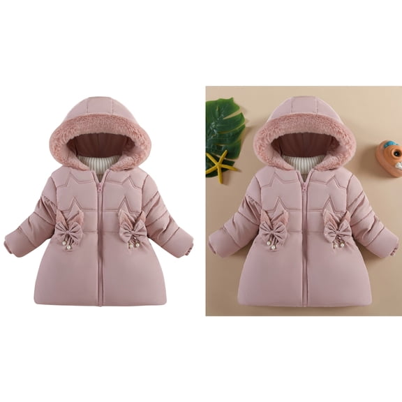 Boys Winter Coat,Boys Puffer Jacket Mid-Length with Collar Hooded Warm Windproof Thick Parka Grils Winter Coats Size 18-24 Months