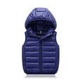 thumbnail image 1 of Boys Winter Coat Child Kids Sleeveless Solid Hooded Outwear Vest Coats Clothes Boys' Outerwear Jackets Navy 3 Years-4 Years, 1 of 2