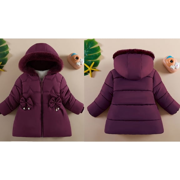 Boys Winter Coat,Kids Puffer Jacket Mid-Length Heavyweight with Trim Hood Windproof Warm Down Jacket Boys Size 6-12 Months Winter Coat