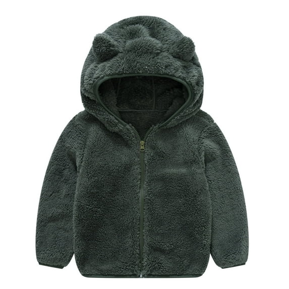 Boys Winter Coat Toddler Jacket Bear Ears Hooded Zipper Hoodie Baby Boy Clothes 18-24 Months