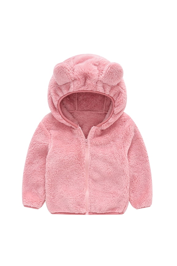 Boys Winter Coat Toddler Fleece Jacket Toddler Hoodie With Bear Ear Toddler Zip Up Hoodie Girl Baby Boy Clothes 2-3 Years