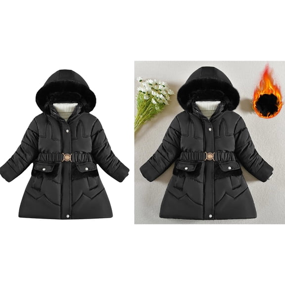 Boys Winter Coats,Boys Puffer Coat Mid-Length Heavyweight with Trim Hood Warm Windproof Boys Winter Jacket Boys Coats Size 7-8 Years