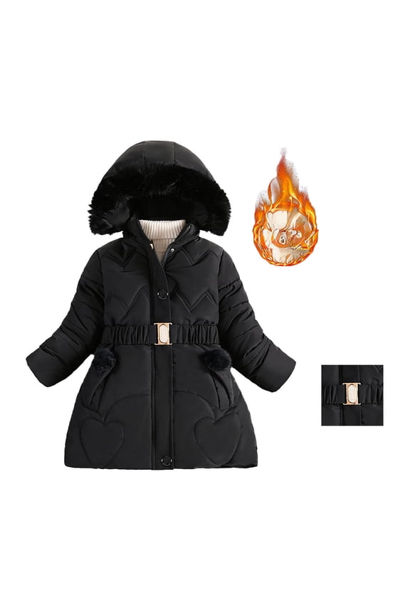 Boys Winter Coats,Boys Puffer Jacket Mid-Length with Trim Hood Warm Windproof Thick Parka Boys Size 6-7 Years Winter Coat