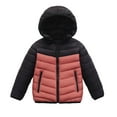 thumbnail image 1 of Boys Winter Coats Hooded Puffer Jacket Kids Boys Orange Jacket Zipper Long Sleeve Lightweight Waterproof Jacket Kids 6-7 Years Winter Jacket, 1 of 5