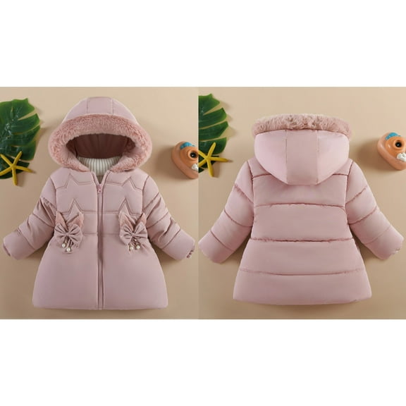 Boys Winter Coats,Kids Puffer Coat Mid-Length with Hooded Warm Windproof Winter Thicken Coat Girls Winter Clothes Size 3-4 Years