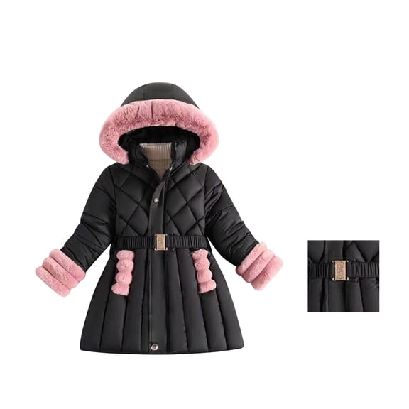 Boys Winter Coats,Kids Puffer Jacket Mid-Length with Hooded Warm and Windproof Toddler Jacket Grils Winter Coats Size 5-6 Years