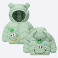 thumbnail image 1 of Boys Winter Coats Puffer Jacket Boys Cartoon Print Zipper Long Sleeve Lightweight Windproof Down Jacket Bear Hooded Down Jacket 4-5 Years Birthday Outfit Girl, 1 of 4