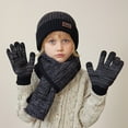 thumbnail image 1 of Boys Winter Hat Scarf Glove Set, Warm Beanie Knit Scarf Mittens Set Christmas Gift for Ages 4-10 Years Boys Girls, 1 of 3