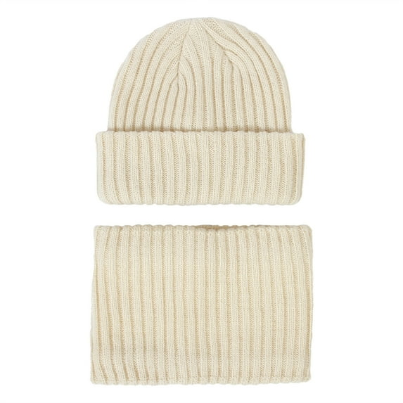 Boys Winter Hat Winter Knit Hat Scarf Set Striped Knit Hat for Boys Girls Solid Toddler Baby Beanie,Beige