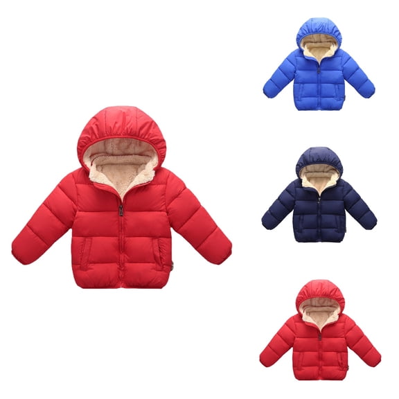 Boys Winter Hooded Jacket, Thick Warm Puffer Coats for Toddler Child Kids, Snow Outerwear