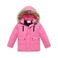 thumbnail image 1 of Boys Winter Hooded Parka Jacket with Faux Fur Trim Detachable Hood Zipper Closure Multiple Pockets Windproof Outerwear, 1 of 7