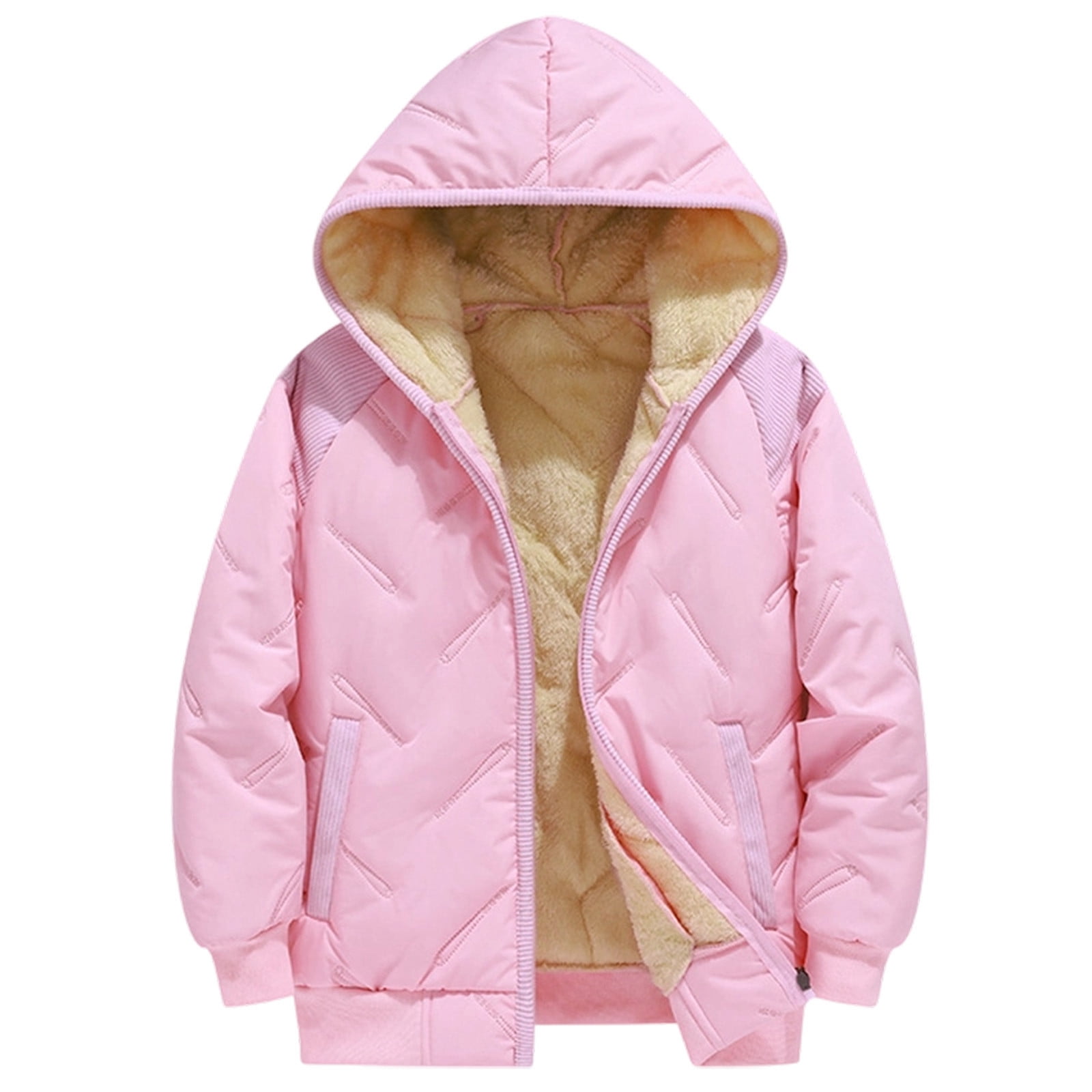 Boys Winter Lined Hooded Jacket Thickened Warm Coat For Children And ...