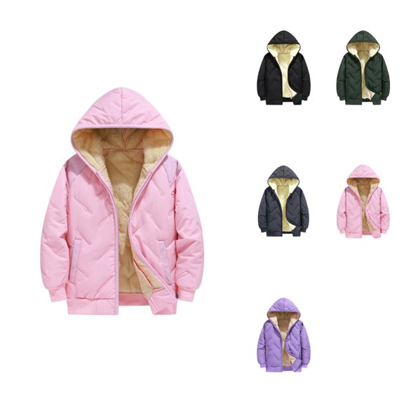 Boys Winter Lined Hooded Jacket, Thickened Warm Coat for Youth, Cold Weather Outdoor Windproof Embossed Design, Waterproof Ski Jacket, Raincoat