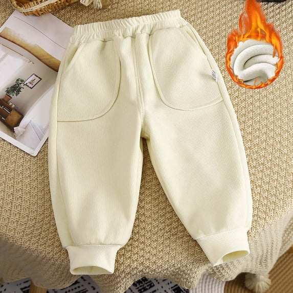 Boys Winter Lined Pants Thermal Insulated Trousers For Kids Thickened Warm Sport Joggers With Soft Interior Comfortable All Day Play
