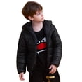 thumbnail image 1 of Boys Winter Puffer Jacket Kids Hooded Quilted Coat Warm Lightweight Water-Resistant with Pockets Black 3-12 Years, 1 of 7