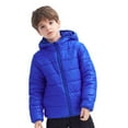 thumbnail image 1 of Boys Winter Puffer Jacket Kids Hooded Quilted Coat Warm Lightweight Water-Resistant with Pockets Blue 3-12 Years, 1 of 7