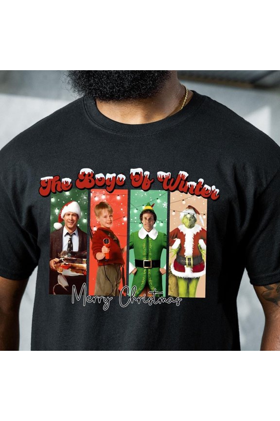 The Boys Of Winter Shirt, Holiday Movie Inspired, Funny Christmas Characters Shirts, Family Tshirt, Winter Movie Gift Idea, Funny Xmas, Millitary Green Tshirt