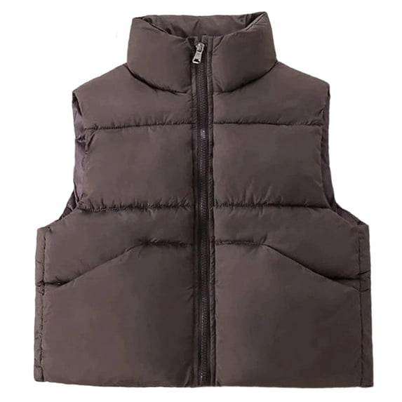 Boys' Winter Warmth Down-Filled Sleeveless Jacket with Stand Collar for Cold-Weather Adventures