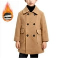 thumbnail image 1 of Boys' Woolen Trench Coat (2-15 Years) Quilted Double-Breasted Lapel Jacket Warm Winter Casual Outerwear with Pockets, 1 of 7