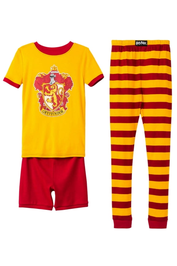 Boys Yellow & Red Gryffindor Harry Potter 3 Piece Pajama Sleep Set 4