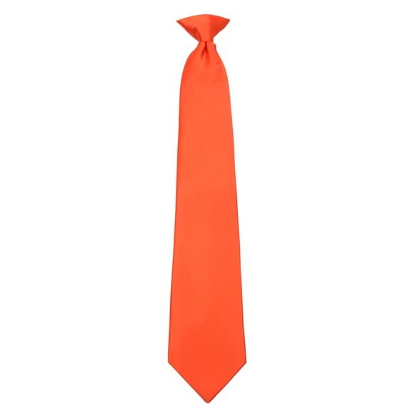 Boys Young Men 14 inch Solid Color Clip On Easy to Remove Clip Necktie Ties